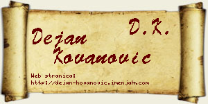 Dejan Kovanović vizit kartica